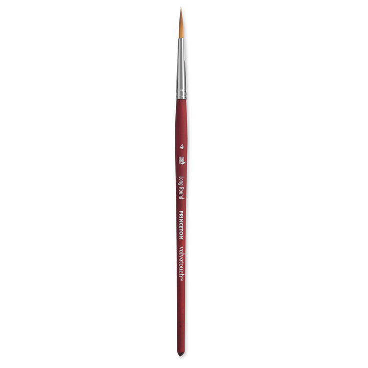 Princeton - Velvetouch - Level 2 Round Paint Brush for Acrylic - Long Handle - Series 3900
