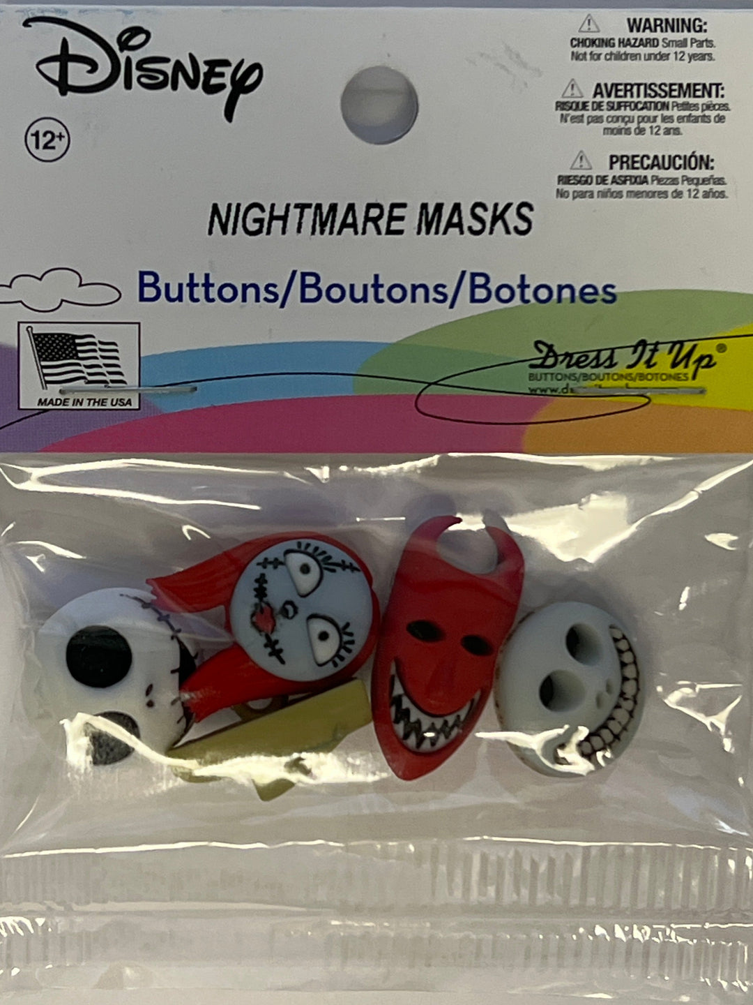 Dress it Up - Disney - Nightmare Before Christmas - Nightmare Masks Buttons - 5 pcs