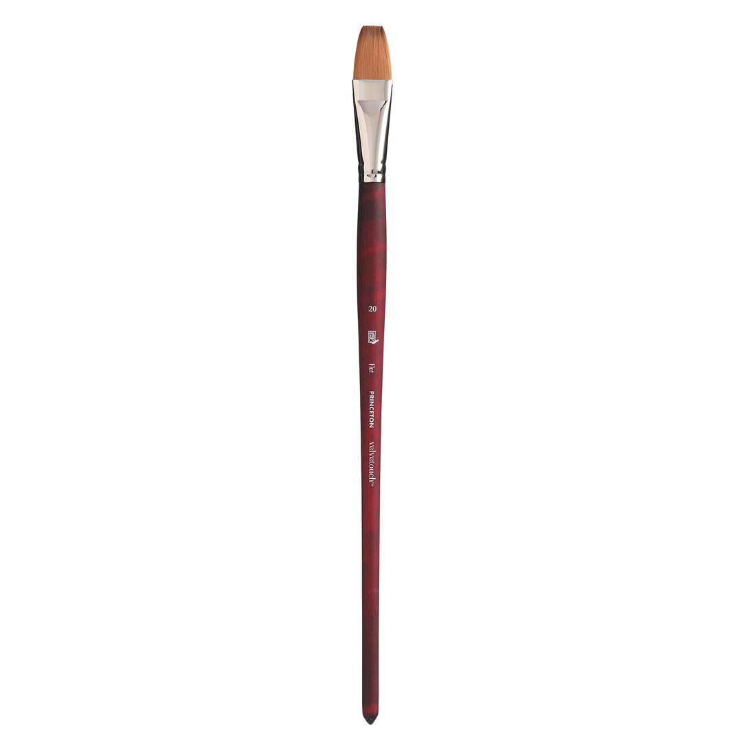 Princeton - Velvetouch - Level 2 Flat Paint Brush for Acrylic - Long Handle - Series 3900