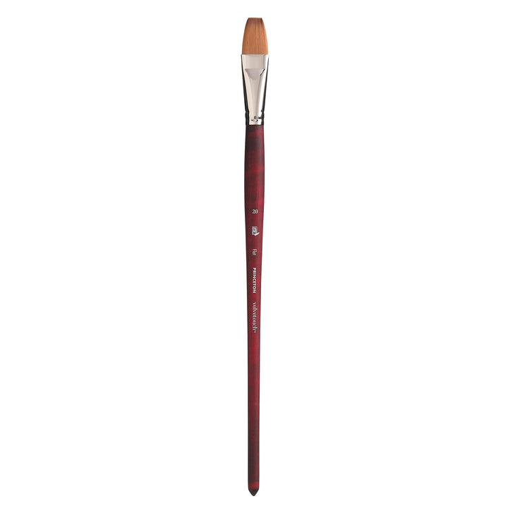 Princeton - Velvetouch - Level 2 Flat Paint Brush for Acrylic - Long Handle - Series 3900