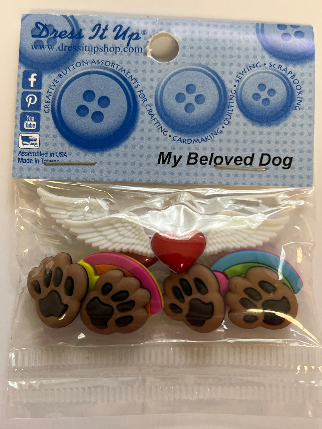 Dress it Up - My Beloved Dog Buttons - Version 1