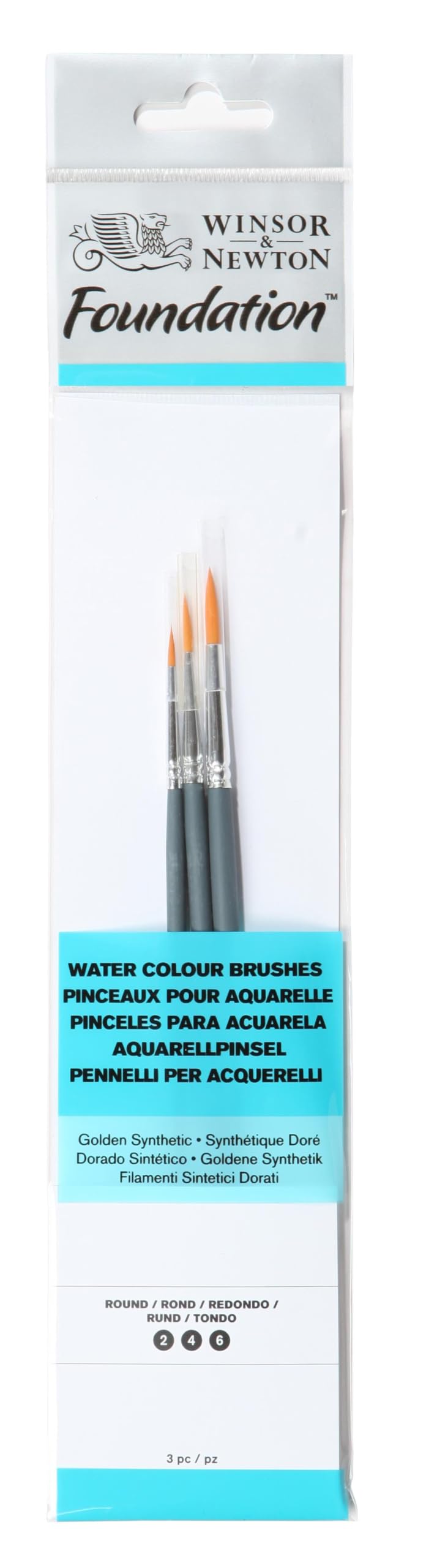 Winsor & Newton - Water Color - Golden Synthetic Paint Brushes - 3 pack
