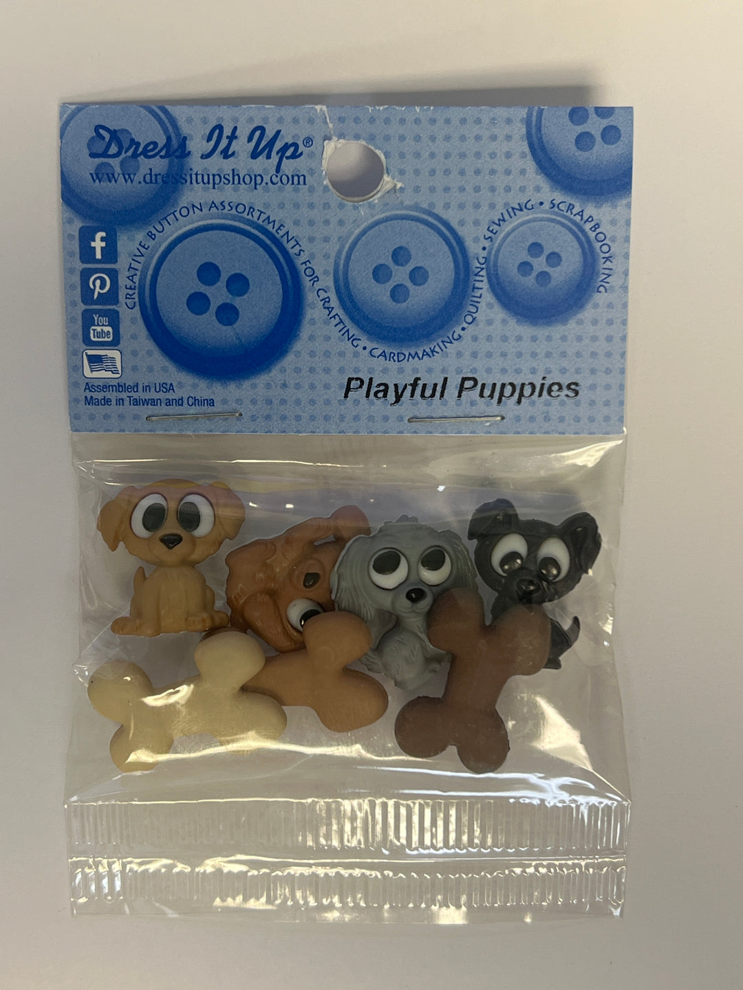 Dress It Up - Playful Puppies Buttons - Version 2