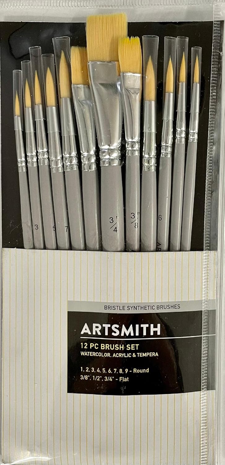 Artsmith - Bristle Synthetic Brush Set - 12 pcs (1825-3401)