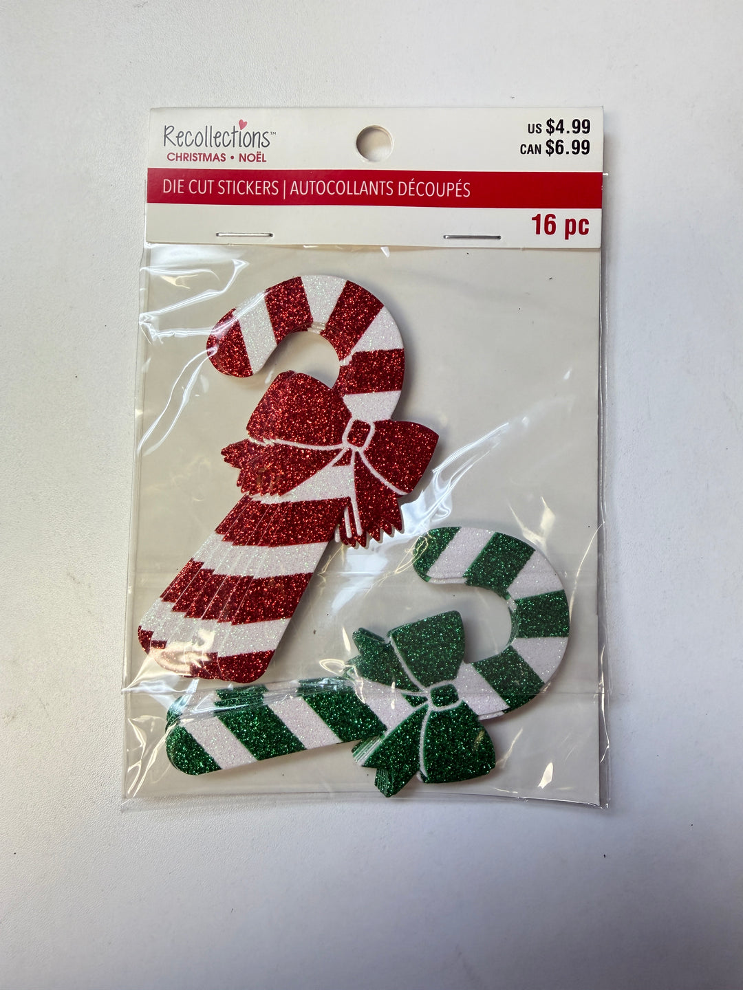 Recollections - Christmas Candy Cane Die Cut Stickers