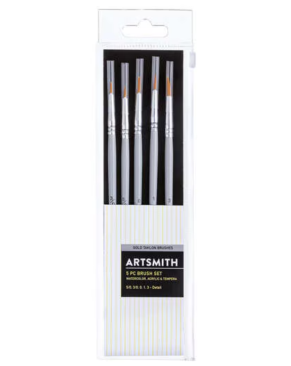 Artsmith - Gold Taklon Brush Set - Detail - 5 pcs