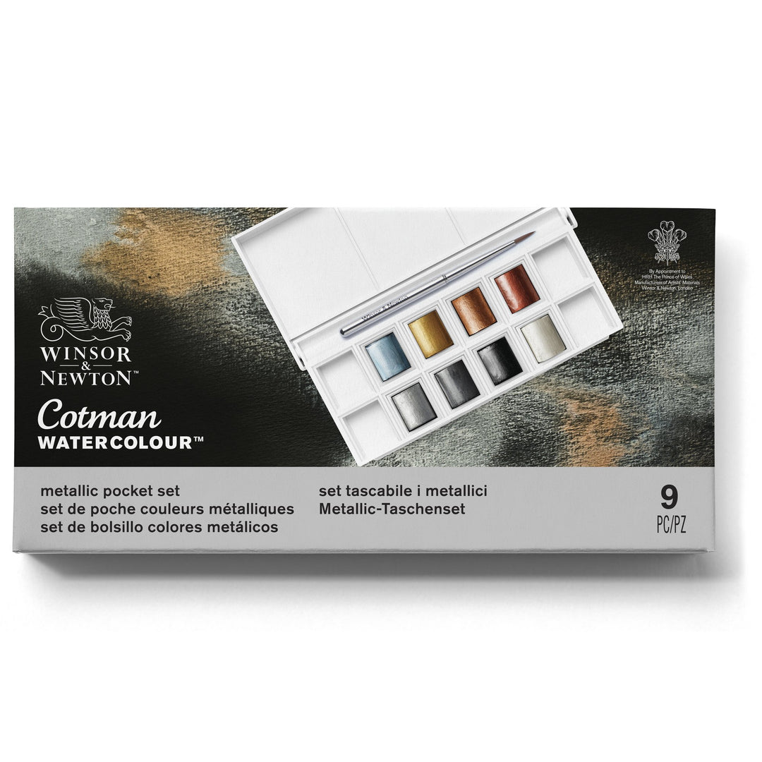 Winsor & Newton - Cotman Watercolor Metallic Pocket Set - 9 pc