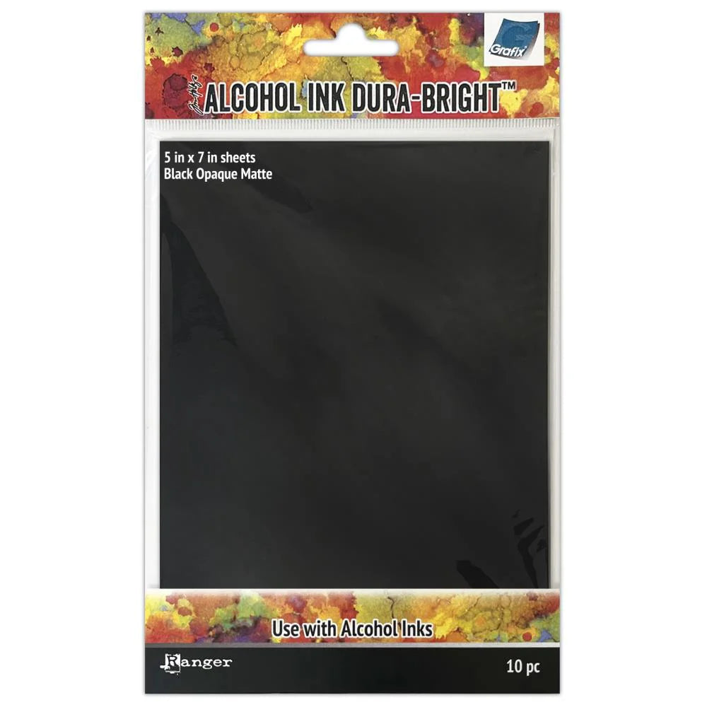 Tim Holtz - Alcohol Ink Dura Bright Cardstock - Black Opaque Matte