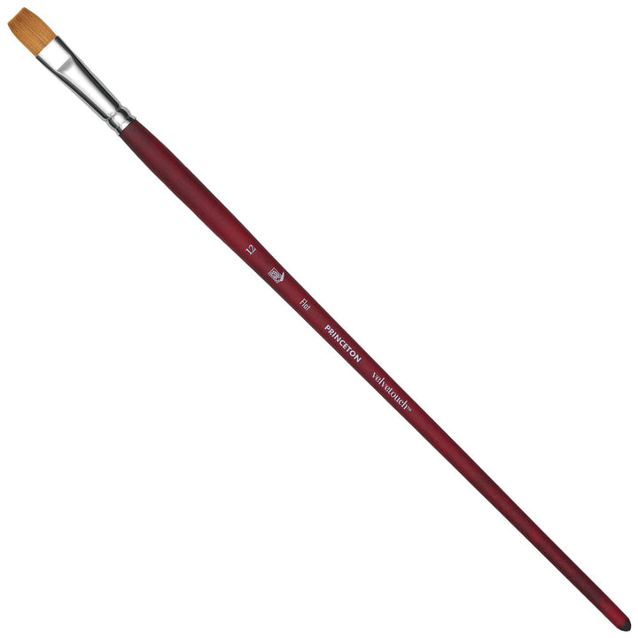 Princeton - Velvetouch - Level 2 Flat Paint Brush for Acrylic - Long Handle - Series 3900
