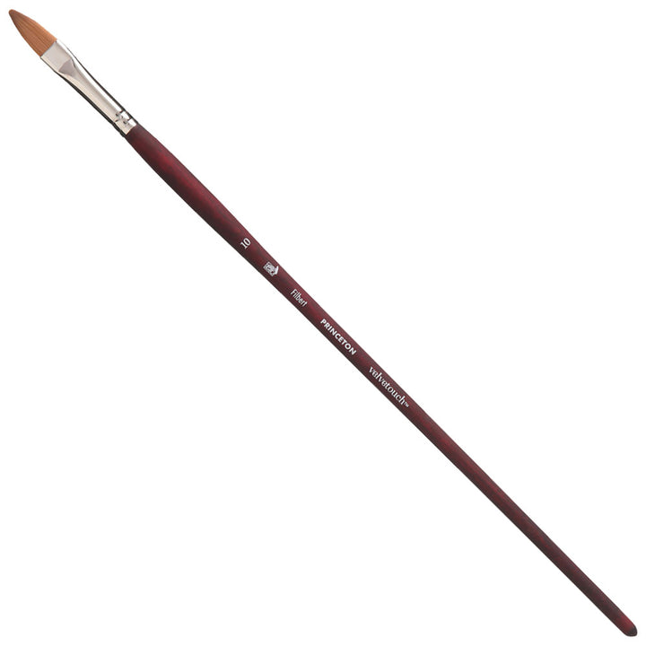 Princeton - Velvetouch - Level 2 Filbert Paint Brush for Acrylics - Long Handle - Series 3900