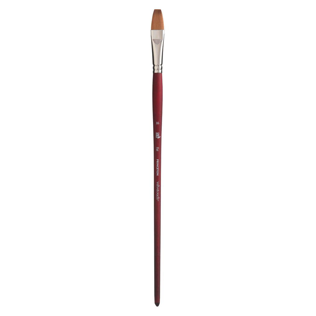 Princeton - Velvetouch - Level 2 Flat Paint Brush for Acrylic - Long Handle - Series 3900