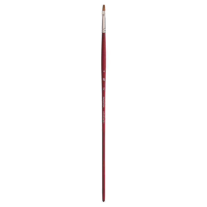 Princeton - Velvetouch - Level 2 Flat Paint Brush for Acrylic - Long Handle - Series 3900