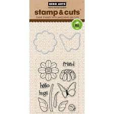 Hero Arts - Butterfly and Flower Stamp and Cut