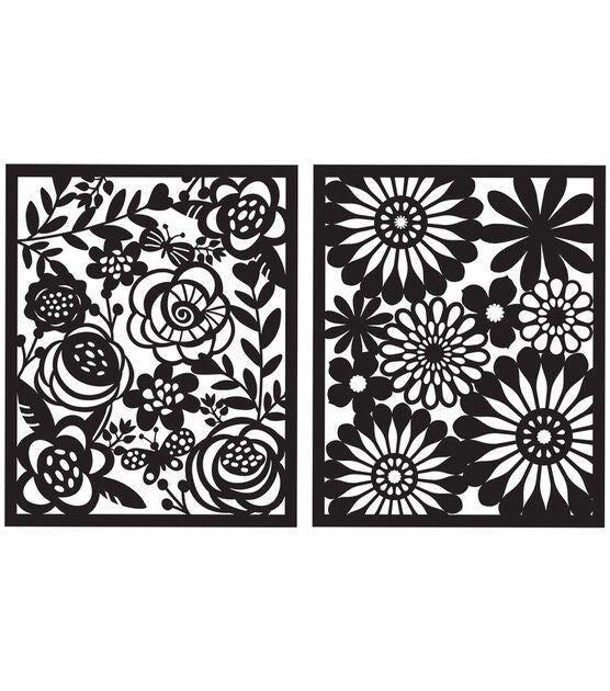 Hero Arts - Floral Backgrounds Stencil Pairs